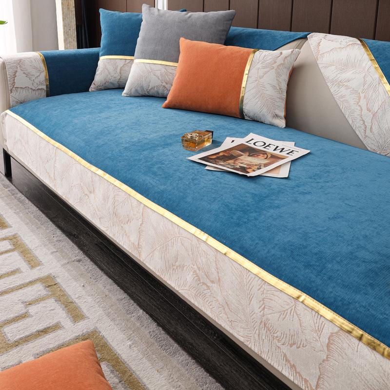 Cool Feeling Sofa Cushion Four-season Seat Cushion Non-slip Nordic Simple Modern Sofa Cover Chenille All-inclusive Thickening