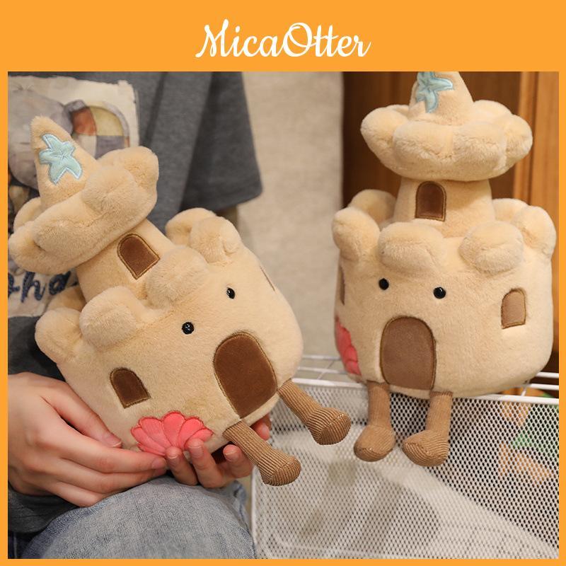 Brinquedo de Pelúcia Castelo de Praia com Pelo Curto Macio para Conforto Infantil e Presente