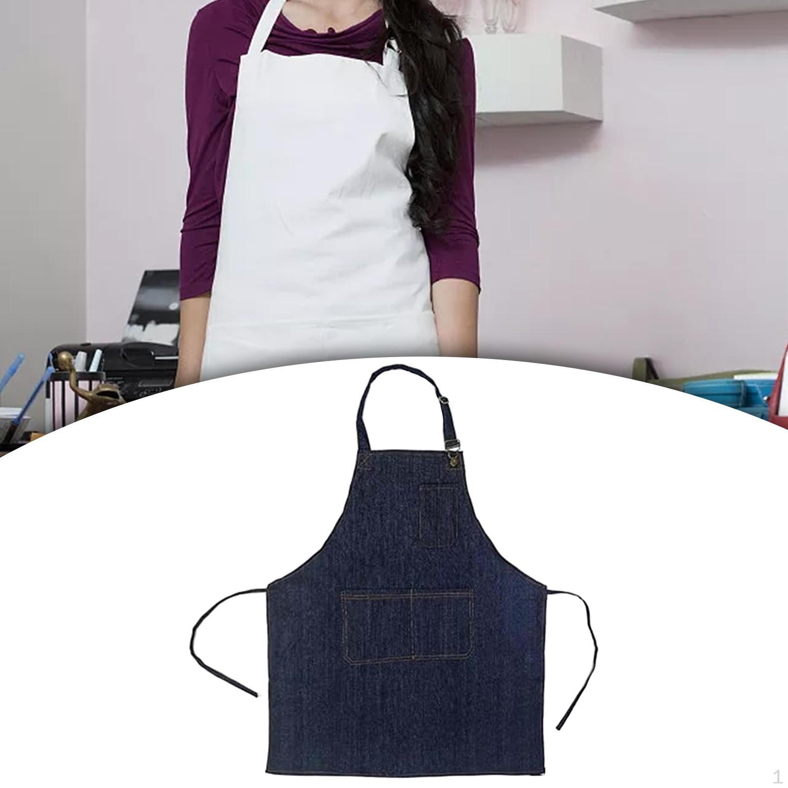 

Чохол для фартуха шеф-кухаря Багатосценарний портативний зносостійкий джинсовий одяг для перукарської кухні темно-синього кольору