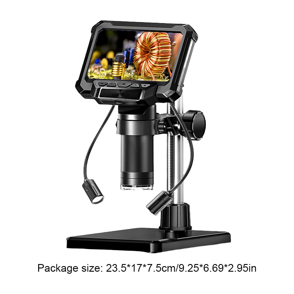 Digital Microscope 4.3 Inch IPS Screen 1000X Coin Microscope With/No Lights 1080P HD View Video Microscope for PCB Coins Plants