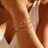 5pcs Bracelet Set for Women, Stainless Steel Stackable 18K Gold Plated Cross Paperclip Cuban Chain Bracelets Stack Waterproof