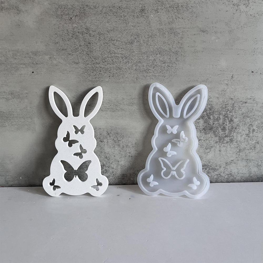Hollow Bunny Plaster Drop Glue Mold Cartoon Rabbit Lamp Box Mold  Easter Ornament
