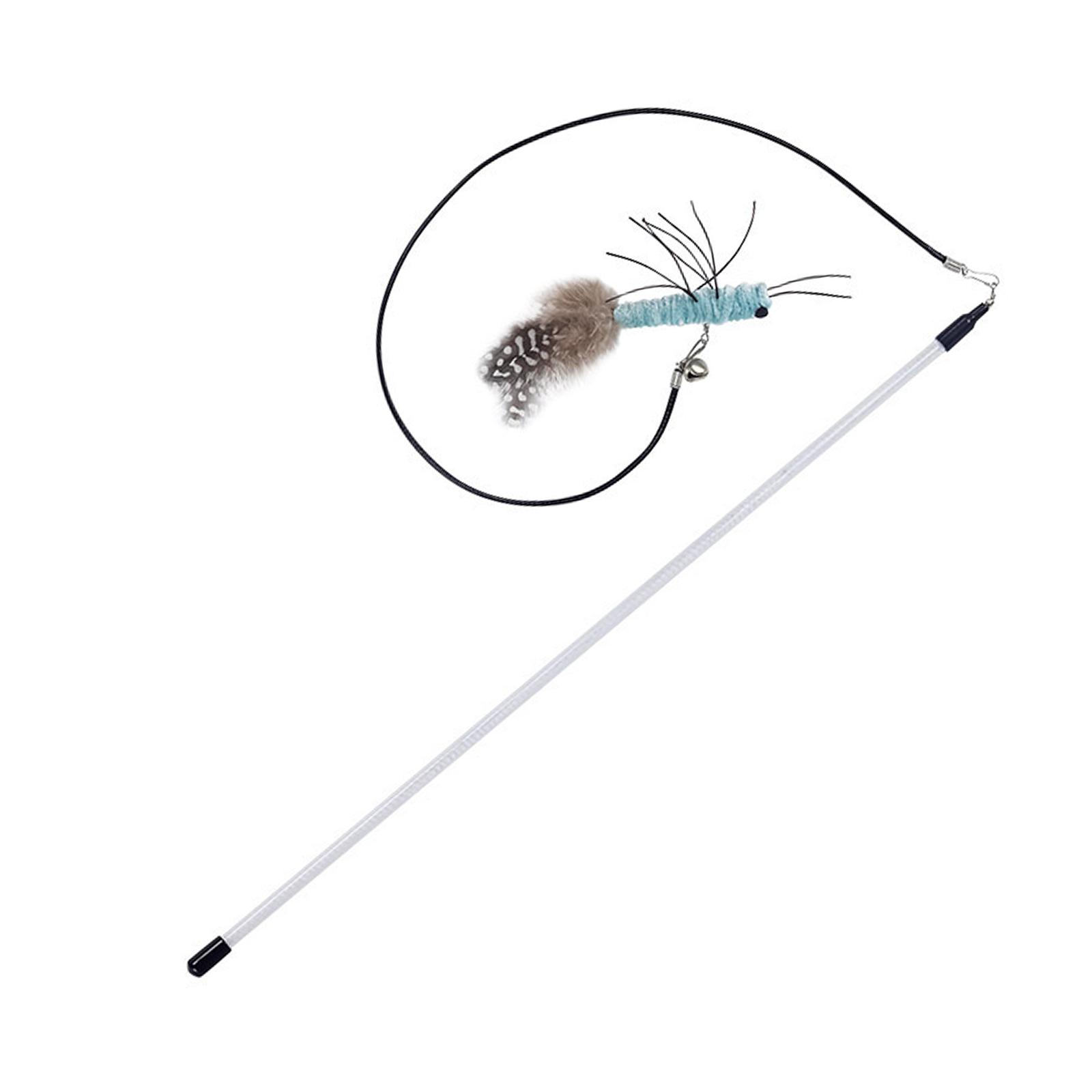 

Indoor Cats Activity Toy Teaser Wand for Cats Hunting Instinct Cat Teaser for Stimulating Hunting Instincts синий