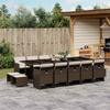 Vidaxl 15-Cz. Garden Furniture Set With Cushions, Brown, PE Rattan
