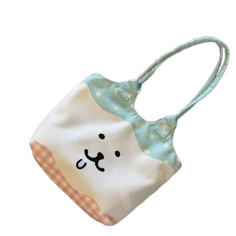 New cute large-capacity bag women's leisure shopping bag college student class canvas bag commuter shoulder handbag
