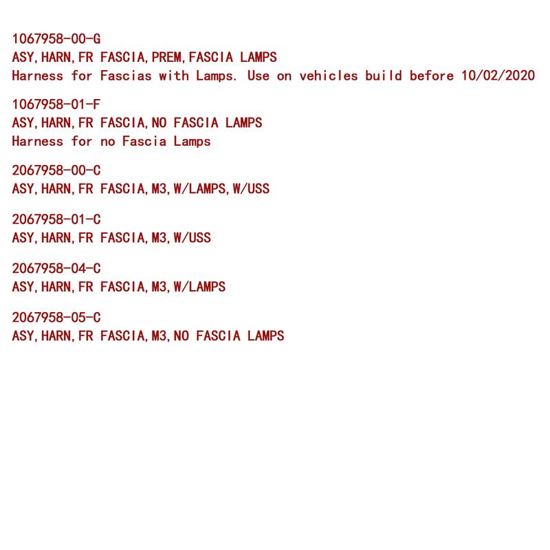 New Front Bumper Radar Sonic Sensor Harness OEM 1067958-00-G 1067958-01-F 1067958 2067958-00-C for Tesla Model 3 2017-2020