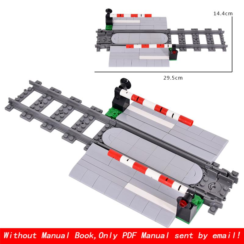 MOC Creative Expert City Train Traffic Lights Railing Crossing Railway Express Bricks Building Blocks DIY Toys for Kids Gifts
