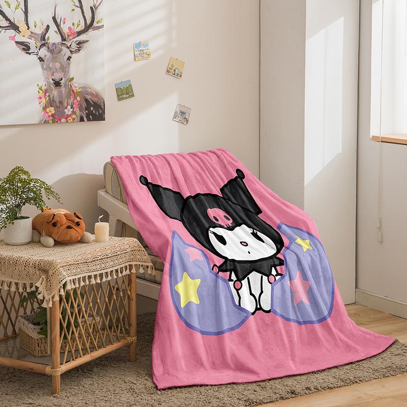 Kuromi Cartoon Series Double Sided Flannel 3D Digital Printing Blanket Blanket