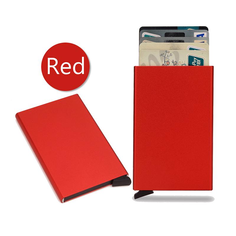 Minimalist Metal Pop Up Card Holder Wallet - Thin Slim Men's Luxury Small Purse and Card Protector Case