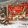 Christmas Polyester Backdrop 150*100cm Santa EIK Print Party Banner for Home & Outdoor Holiday Decor, Christmas Decorati