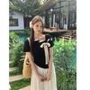 Summer Casual Versatile Unique Design Short-sleeved T-shirt Women's Fashion Small Slim Slim and Thin Sweet Top Ins Tide