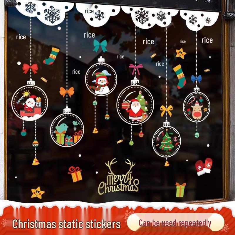 Santa Claus Christmas Window Cling Stickers for Tree and Scene Decoration