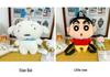 Crayon Shin-chan Shiro Embroidered Plush Backpack - Cute Anime Double Shoulder Bag