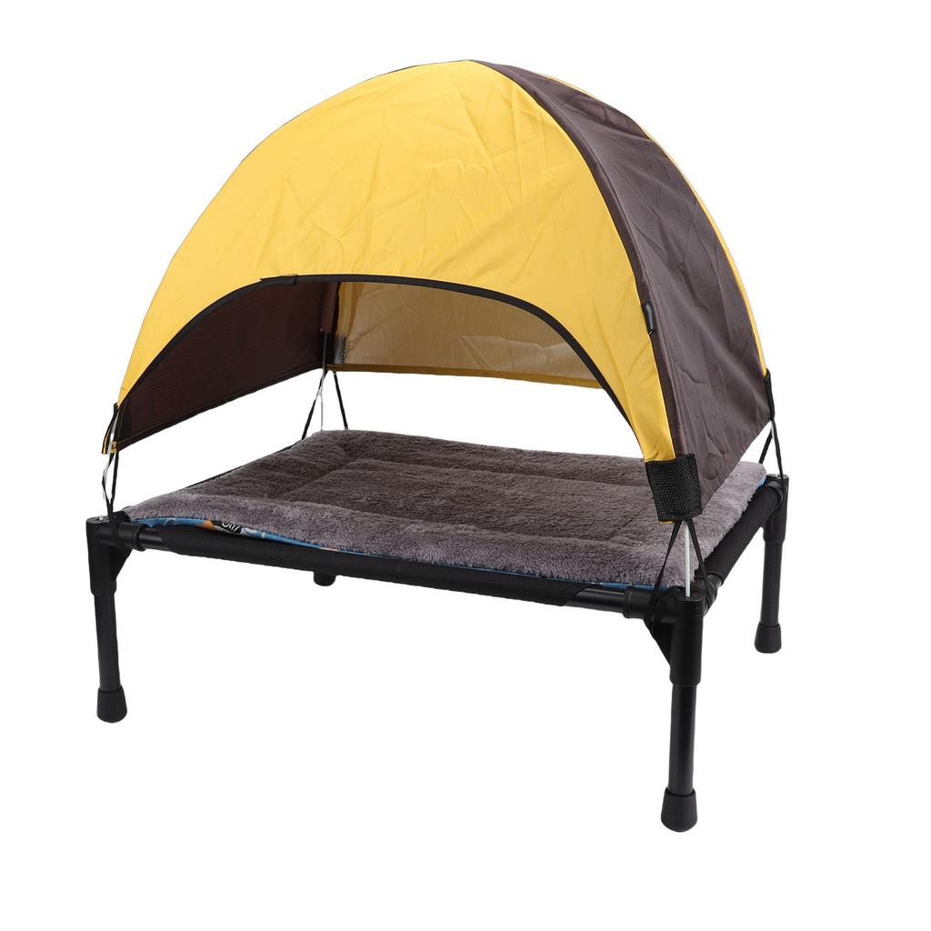 Lit de chien surélevé d'extérieur avec auvent Tente de camping rafraîchissante Lit de camp pour chien hors sol pour activités de plein air