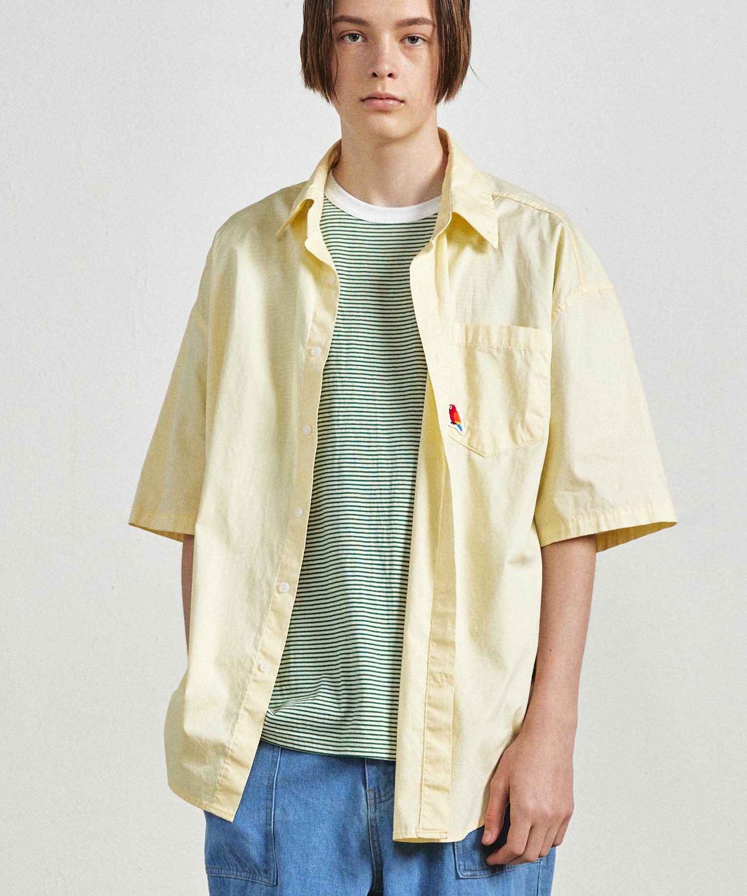 Union Valant Рубашка Оксфорд с Попугаем Желтая Yellow/L