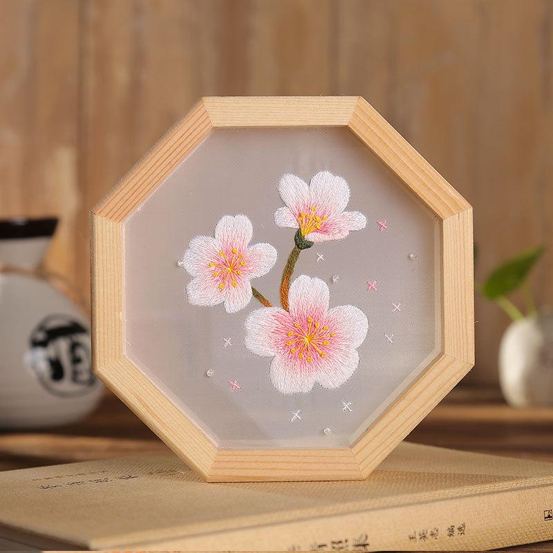 1Set Embroidery Kit Floral Patterns Diy Crafts Cross Stitch Kits Embroidery Needlework Handmade for Beginner Sewing Home Decor