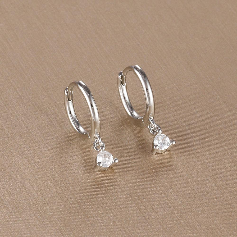 Простая разноцветная каменная золотистая металлическая маленькая висячая серьга для женщин Сладкий круглый кулон Из нержавеющей стали Модная бижутерия Подарок