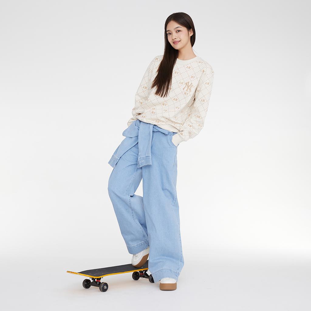 New MLB Sweatshirts Unisex Cream 3AMTM0134-50CRD