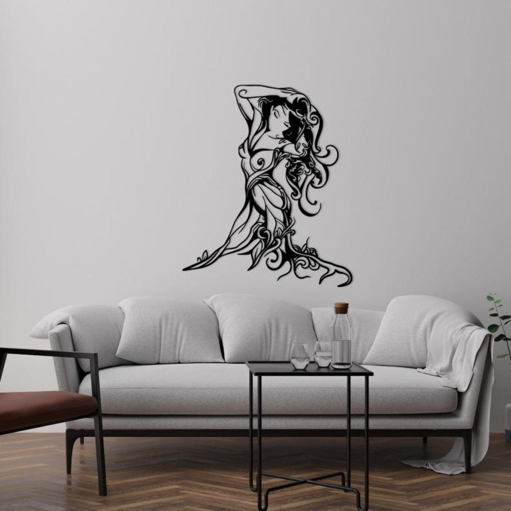 Minimalistische Metall-Frauenlinien-Wandkunst, Moderne Wohnkultur, Einzigartiges Geschenk
