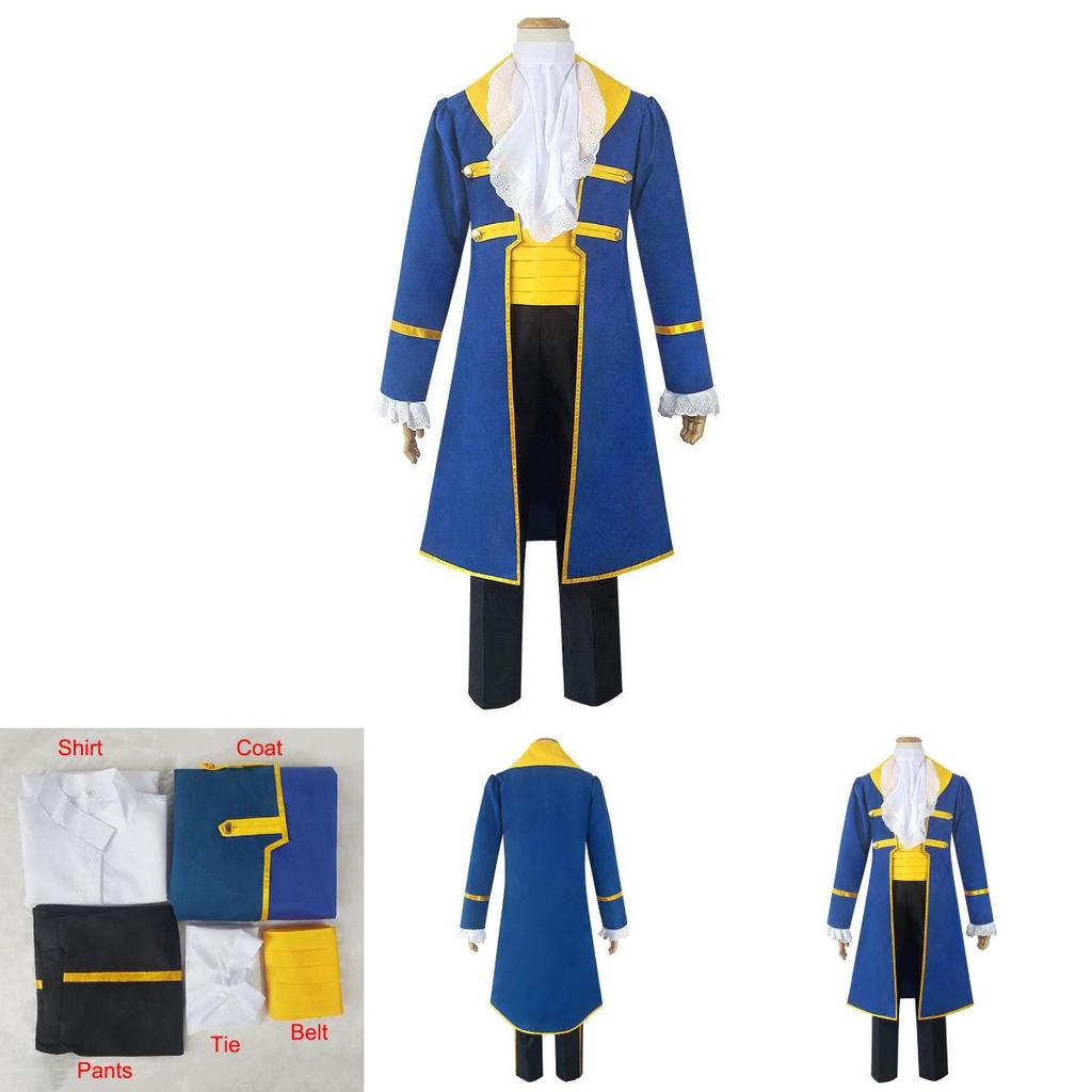 Adult Beauty And The Beast Prince Adam Cosplay Costume Men Halloween Party Suit Exquisite Workmanship