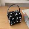 PU Polka Dot Handbag Zipper Closure Crossbody Bag Luxury Box Shaped Shoulder Bag  Y2k