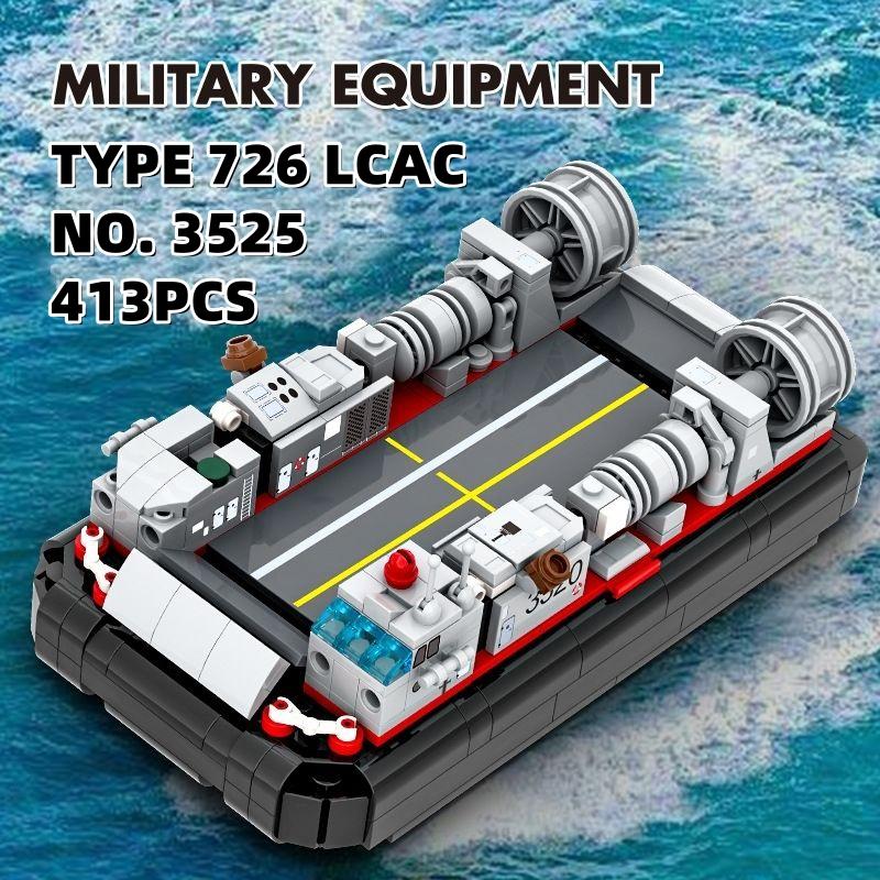 Non-Toxic 413Pcs Type 726 Lcac Craft Building Blocks Military Model Children Toys Warship Carrier Cruiser Ornaments Small Particle Assemble Toy