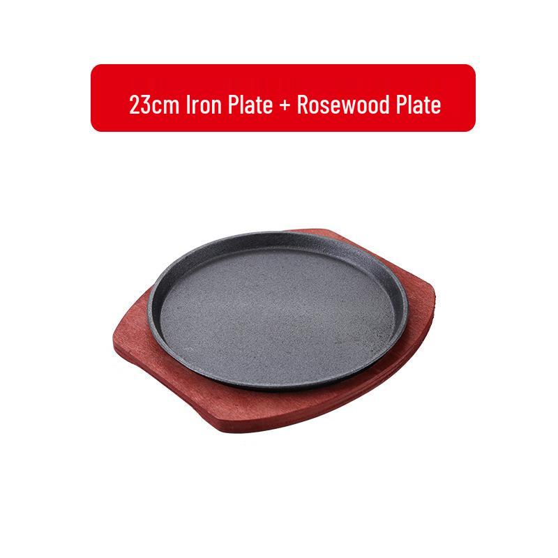 Commercial Cast Iron Round Griddle Pan for BBQ and Gas Grill - Rectangular Steak Plate