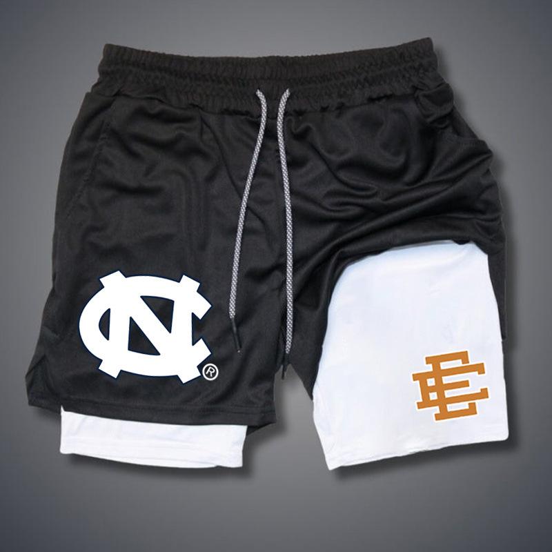 Personalized Printed Shorts Men's Summer New Double-layer Two-in-one Fitness Sports Casual Pants