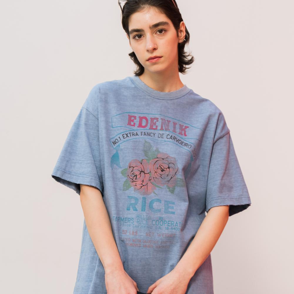 EDENIK Vintage Rice Bag Short Sleeve T-Shirt_Pink