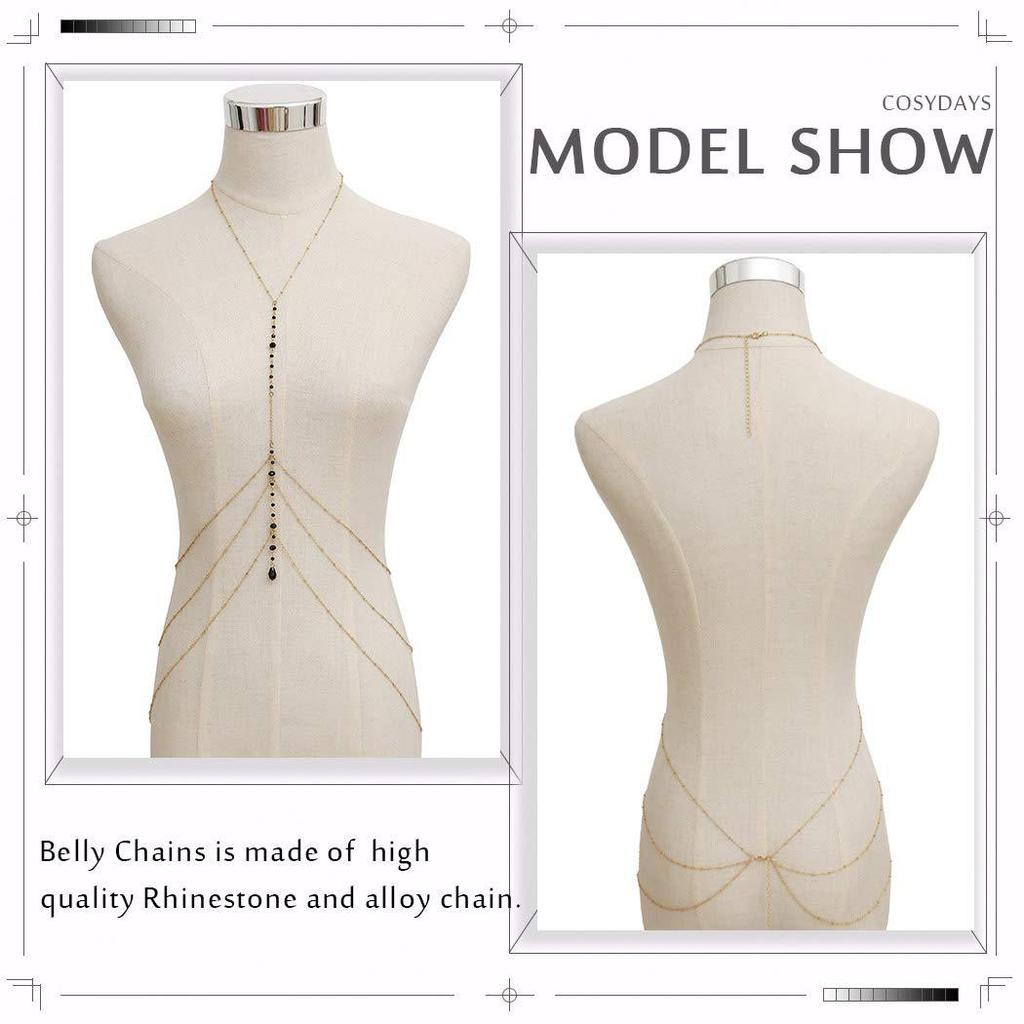 Europäische und amerikanische Accessoires, personalisierte einfache Quasten-Körperketten, Damen-reizvolle, mehrschichtige, handgefertigte Kristall-Halskette, Kleidungskette