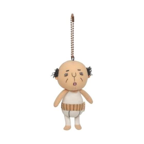 Shinada Running Shirt Old Man Plush Toy, Total Length 10cm, Comes with Ball Chain, Showa Retro Old Man