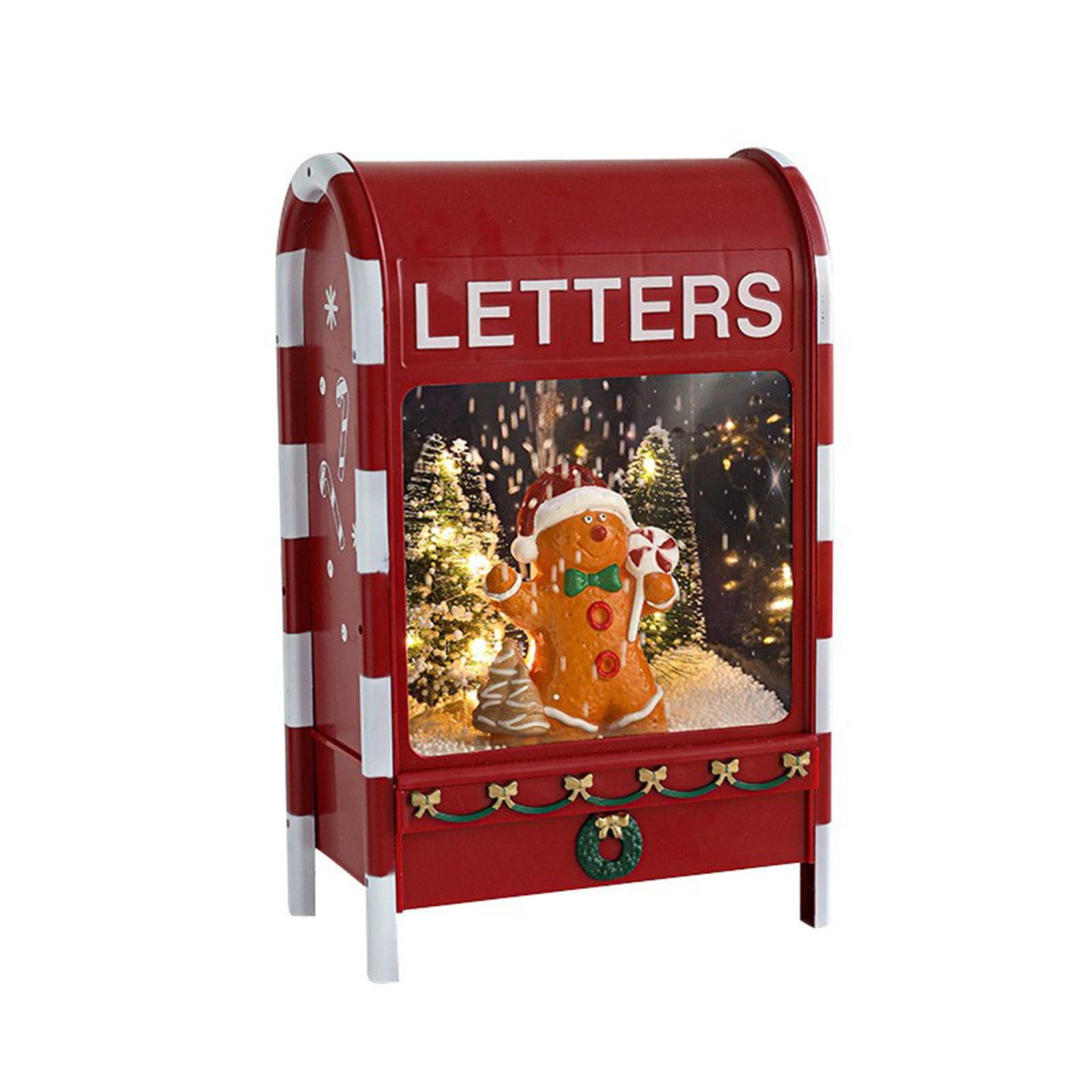 

Christmas Mailbox Floating Snow Little Snowman Christmas Decoration Ornament Music Box Creative Ornament One Size