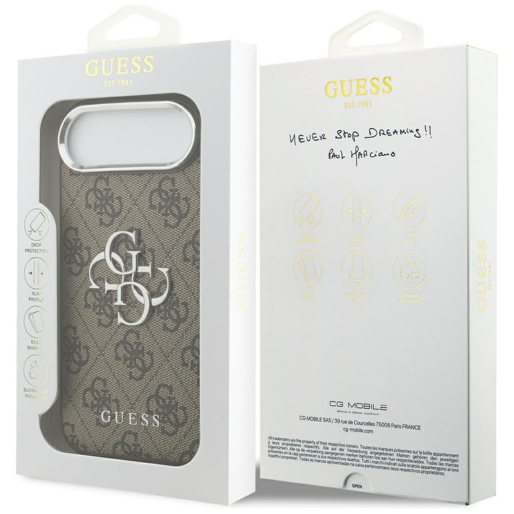 Coque Guess 4G Big 4G Logo Classique pour iPhone Air Marron Argenté