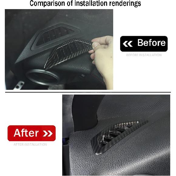 Car Accessories Fit for Subaru BRZ Toyota 86 2012-2020 Instrument Panel Dashboard Trims Air Outlet Frame Cover (Carbon Fiber Style) ABS 2 PCS