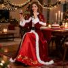 Theme Photography Attire Mrs. Claus Costume for Women Adult Christmas Santa Dress Three-dimensional with White Faux Fur Trim Velvet Xmas Cosplay