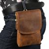 7.5" Leather Phone Pouch phone bag men wear leather belt mobile phone fanny pack for shoulder bag holster leather Mini Men's bag