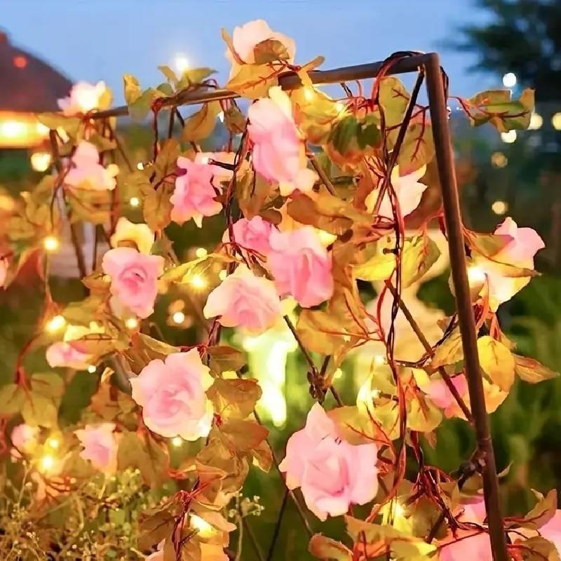 Romantic Led Rose Vine Lights In Warm White For Weddings And Special Occasions