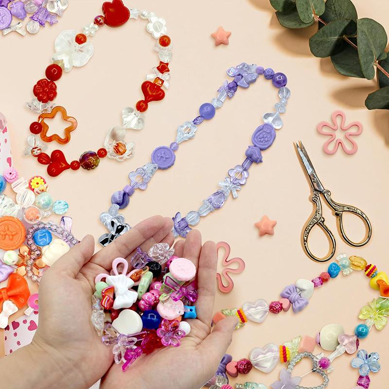 WTEMPO Wedding/Valentine's Day/Easter/Birthday Acrylic DIY Handcrafted Mobile Phone Chains Making Materials Beaded Necklace/Bracelet Woven Accessories