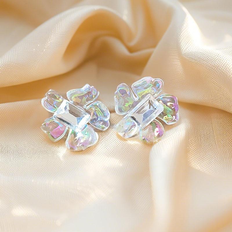 Fashion Colorful Flower Earrings For Women Elegant Imitation Pearl Stud Earrings Unique Design Brincos Wedding Jewelry Gifts