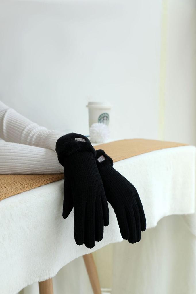 Winter Damen Flauschige Fahrradhandschuhe Mit Winddichtem Design Für Den Außenbereich