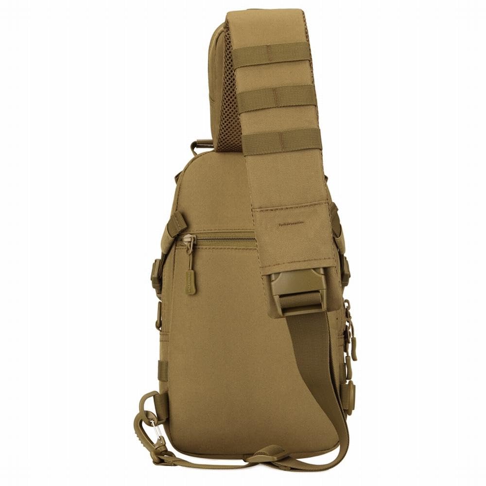 [PHOENIX IKKI] Tactical Outdoor Crossbody Bag, Ambidextrous Body Bag, One-Shoulder Bag, Sports Bag, Brown