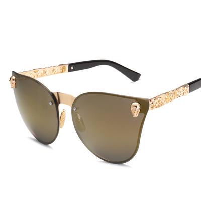 Männer Frauen Gothic Sonnenbrille Schädel Rahmen Metall Tempel Sonnenbrille