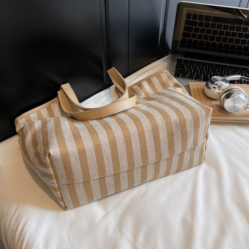 Vintage Handbag Striped Bag Women's Large Capacity Shoulder Bag