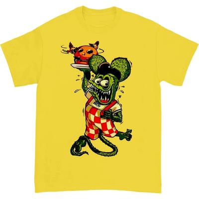 Rat Fink Halloween Ess-Shirt Lustig Gelb Klassisch Unisex S-5XL UU074