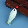 Chinese Stijl Keramische Visfluit Kettingen Hanger Gladde Handgemaakte Fluit Delicieuze Bedel Ketting Unisex Trui Ketting
