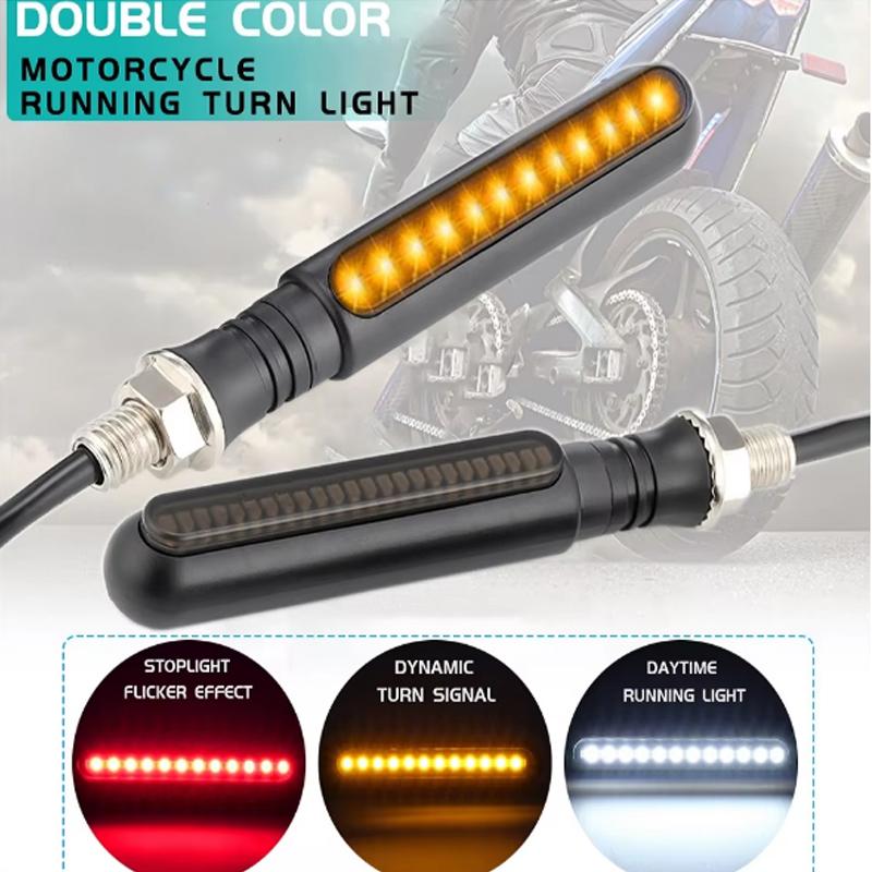 Motorcycle LED Turn Signals Directional Indicators Flashing Rear Tail Brake Flasher Light Stop Signal Lights Motorcycle DRL Lamp