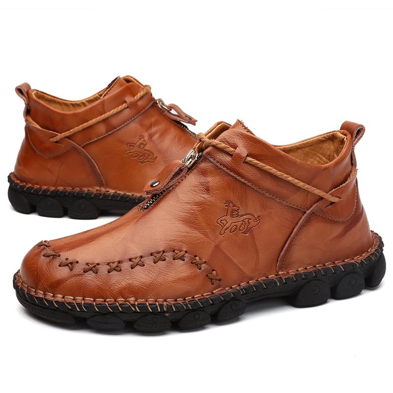 

38-48 Мужская обувь из натуральной кожи. Повседневные ботинки. Оксфорды из натуральной кожи. Деловая кожаная обувь большого размера. 43 коричневый