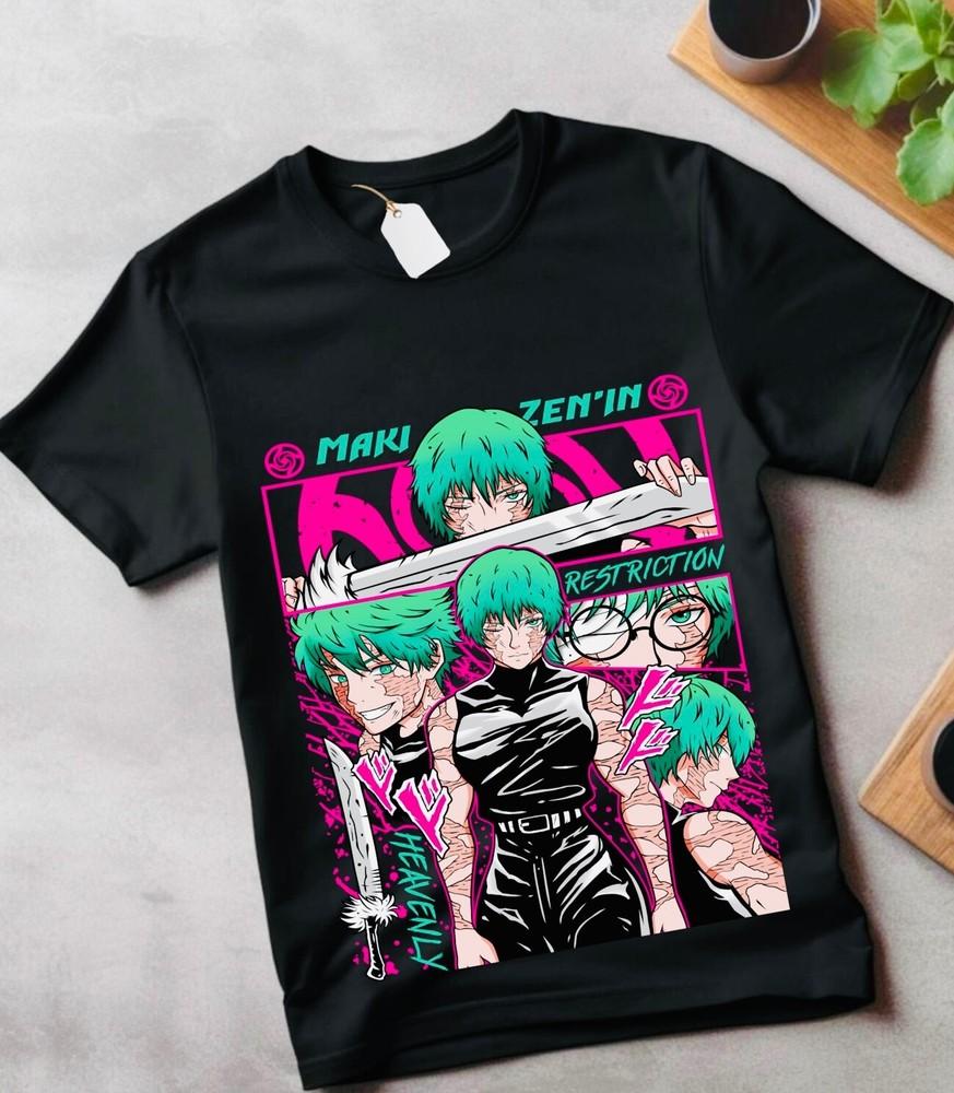 

Maki Zenin T-shirt Jujutsu Kaisen Horror Girl Anime Manga Kawaii Gift Shirt 2XL