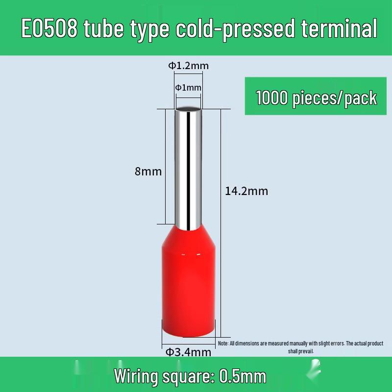 Cold-Pressed Wire Terminal Set with Tube & Pin-Type Copper Connector Crimping Pliers