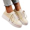 Autumn new large-size single shoes women's round head thick-soled casual lace-up round head foreign trade women's single shoes